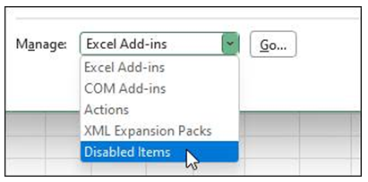 Disabled Items management