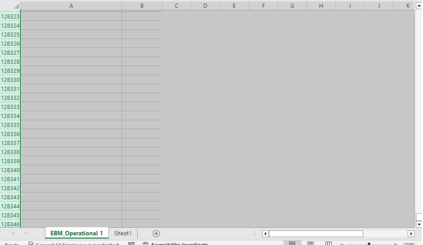 Hidden rows and columns